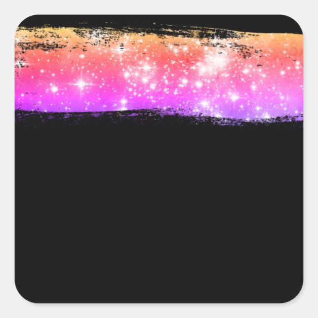 Sticker Carré Étoiles Brush Stroke Blank Modèle, do-it-yourself, (Devant)