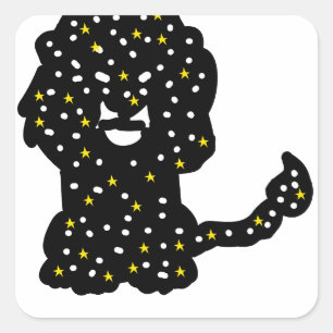 Sticker Carré Étoiles de l'espace cosmique Lion