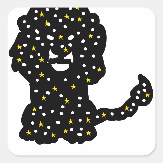 Sticker Carré Étoiles de l'espace cosmique Lion (Devant)
