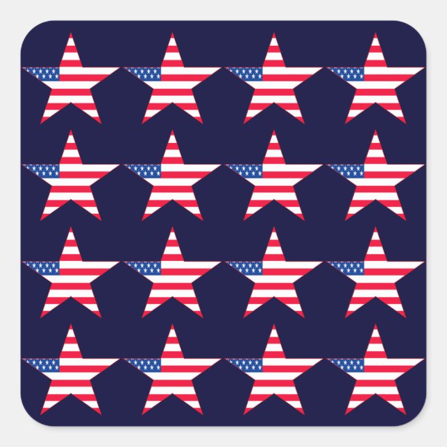 Sticker Carré Étoiles du drapeau américain (Devant)