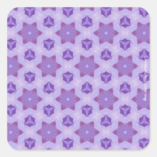 Sticker Carré Étoiles violettes (Devant)