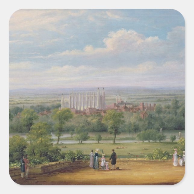 Sticker Carré Eton College de la terrasse du Château de Windsor (Devant)