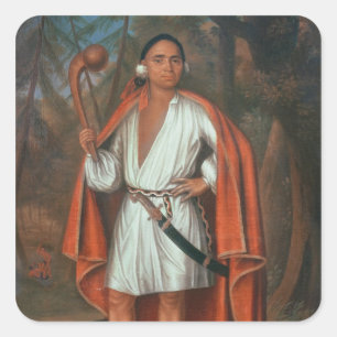 Sticker Carré Etow Oh Koam, roi des nations de la rivière, 1710