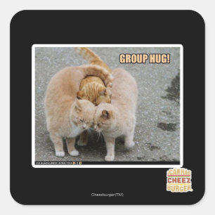 Sticker Carré étreinte de groupe