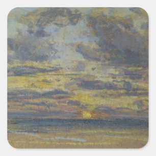 Sticker Carré Étude du ciel avec le coucher de soleil, c.1862-7