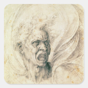 Sticker Carré Étude d'un homme criant
