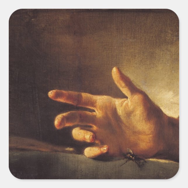 Sticker Carré Étude d'une main (Devant)