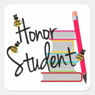 Sticker Carré Étudiant honoré