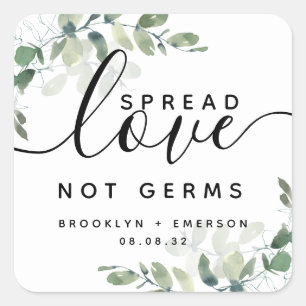 Sticker Carré Eucalyptus Étaler Amour Pas Germes Sanitizer À La