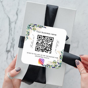 Sticker Carré Eucalyptus nom commercial qr code instagram