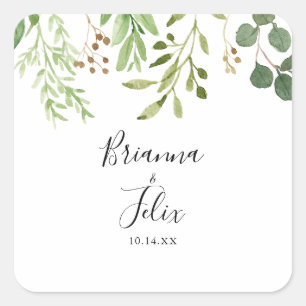 Sticker Carré Eucalyptus Sobres simples Mariages floraux