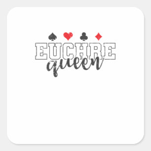 Sticker Carré Euchre Reine Kartenspiel Spielkarten