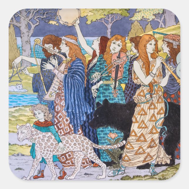 Sticker Carré Eugene Grasset - Panneau Décoratif Harmonie (Devant)