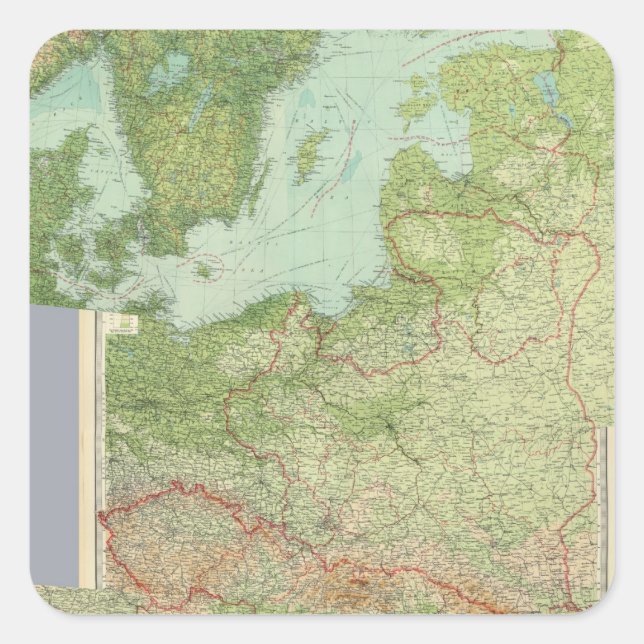 Sticker Carré Europe centrale composite (Devant)