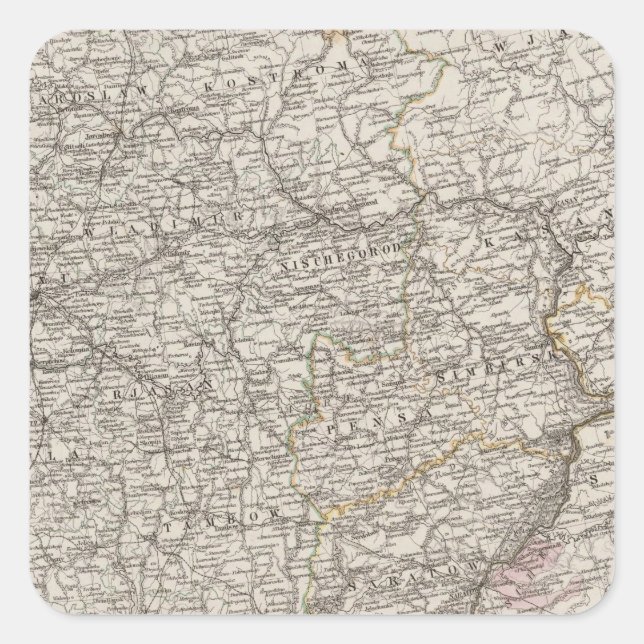 Sticker Carré Europe de l'Est, Russie centrale (Devant)