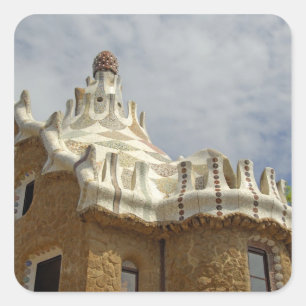Sticker Carré Europe, Espagne, Catalogne, Barcelone. Parc Guell,