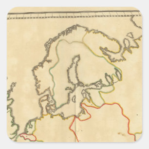 Sticker Carré Europe et grandes villes