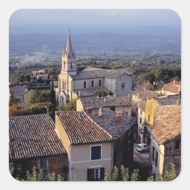 Sticker Carré Europe, France, Bonnieux. Feu du coucher du soleil (Devant)