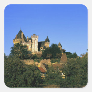 Sticker Carré Europe, France, Montforte. Le château médiéval