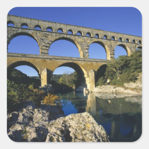 Sticker Carré Europe, France, Pont du Gard. Pont du Gard,