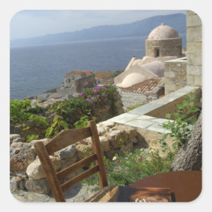 Sticker Carré Europe, Grèce, Péloponnèse, Monemvasia (simple