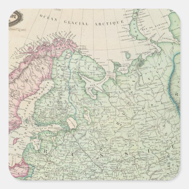 Sticker Carré Europe, Russie, Finlande (Devant)