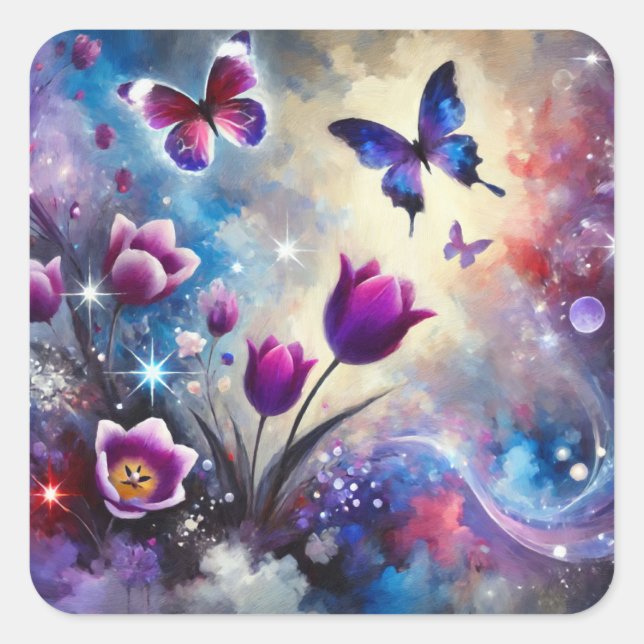 Sticker Carré Évasion Éthérée (Devant)