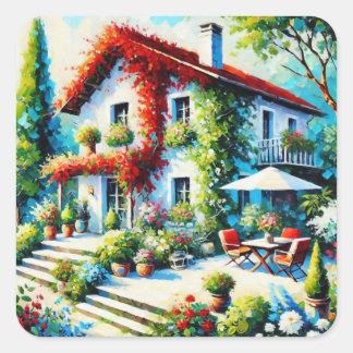 Sticker Carré Évasion Florale