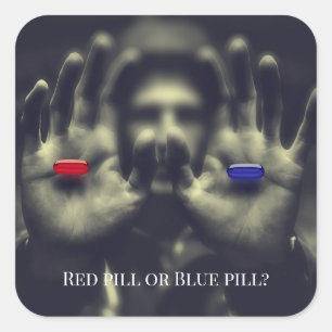 Sticker Carré Éveil personnalisable Red Pill ou Blue Choice 2020