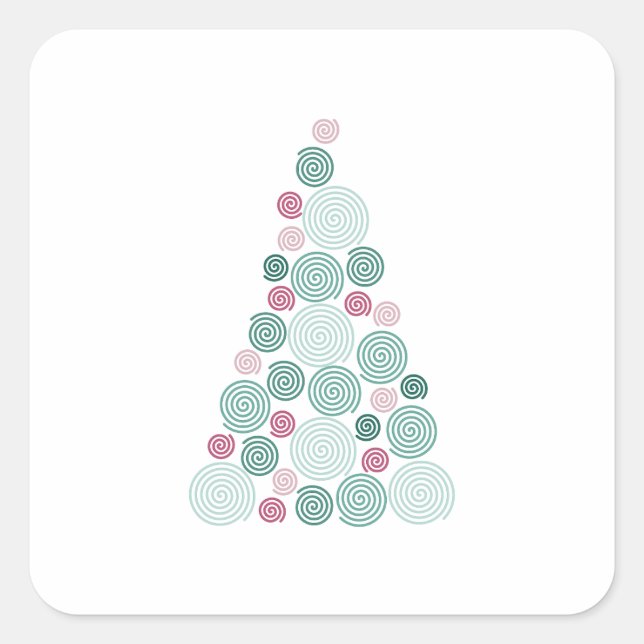 Sticker Carré Evergreen Swirl (Devant)