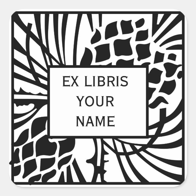 Sticker Carré Ex Libris Boplate Pine (Devant)
