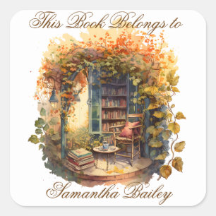 Sticker Carré Ex Libris Plaque personnalisée