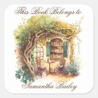 Sticker Carré Ex Libris Plaque personnalisée