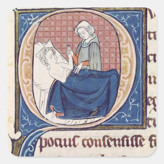 Sticker Carré Examen d'un patient (Devant)