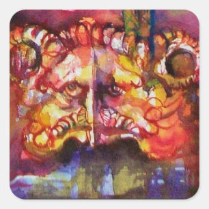 Sticker Carré EXCALIBUR Arthurian Legends Aquarelle