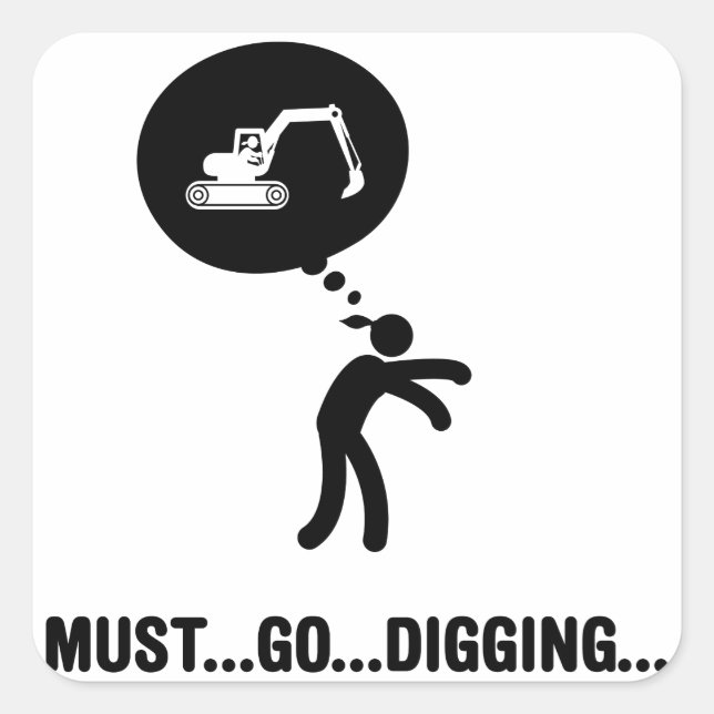 Sticker Carré Excavateur (Devant)