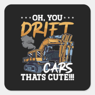 Sticker Carré Excavateur Vous Déposez Des Voitures Qui Construis