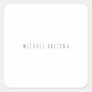 Sticker Carré Exclusif Personal Modern Ajouter Nom Minimaliste