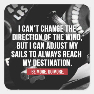 Sticker Carré Exercice de musculation Mots Motivationnels