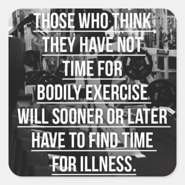 Sticker Carré Exercice - Motivation de l'entraînement (Devant)