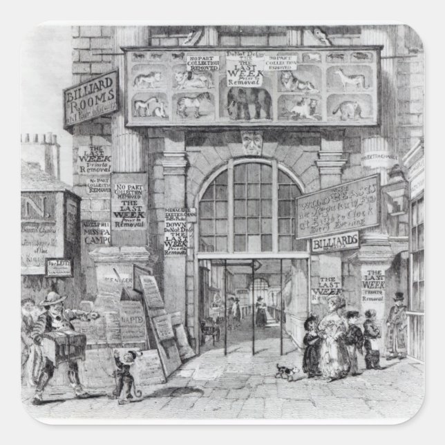 Sticker Carré Exeter Change montrant l'entrée (Devant)