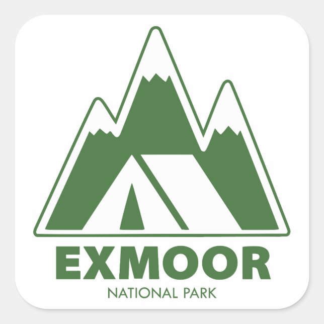 Sticker Carré Exmoor National Park Mountains Camping (Devant)