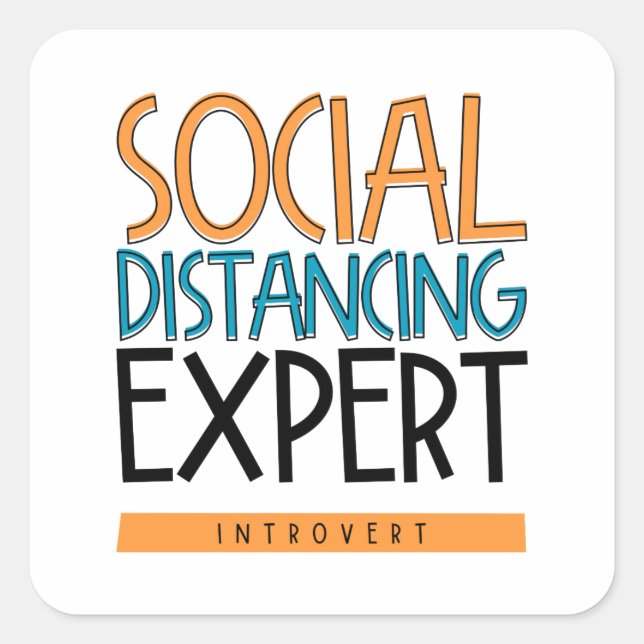 Sticker Carré Expert Distances Sociales Introduction (Devant)