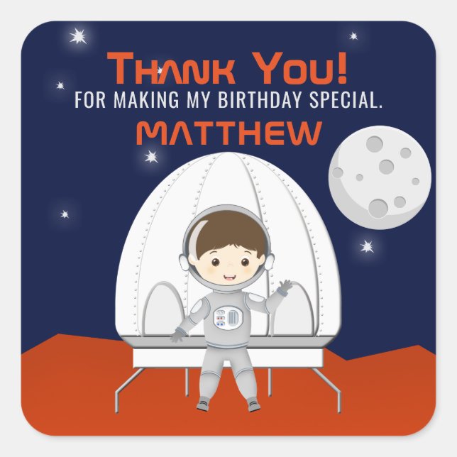 Sticker Carré Explorateur d'espace (Devant)