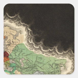 Sticker Carré Exposer l'Empire de Kublai Khan 1294 après J.-C.