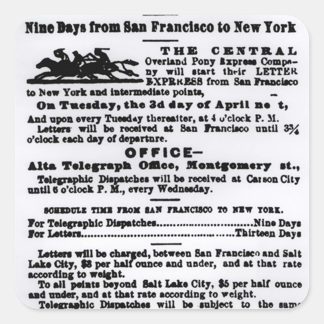 Sticker Carré Express Pony, Neuf Jours (Devant)