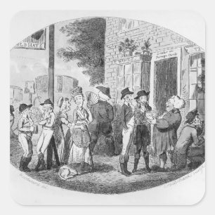 Sticker Carré Extérieur de l'ancienne taverne Casquette