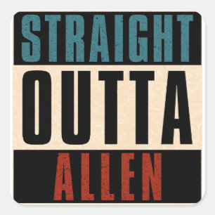 Sticker Carré Extérieur droit Allen Texas TX
