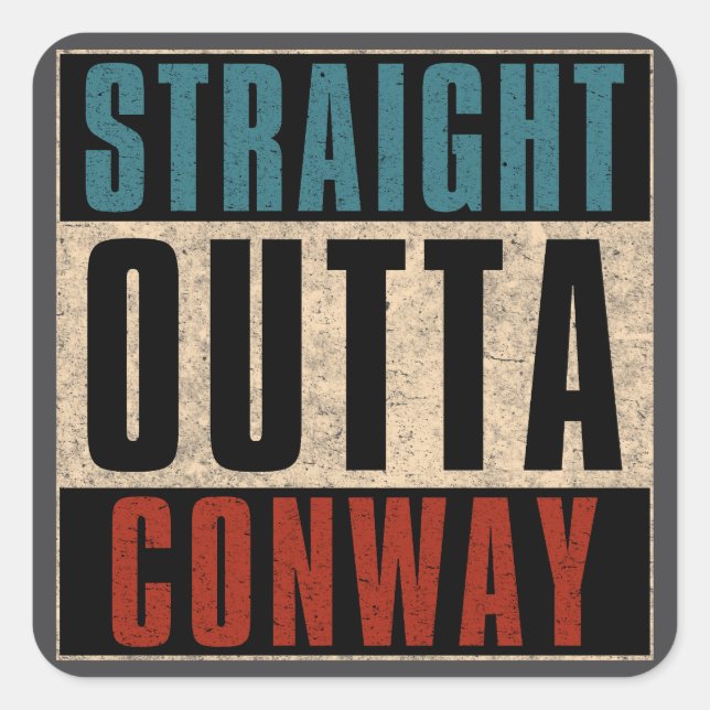 Sticker Carré Extérieur droit Conway Arkansas AR (Devant)