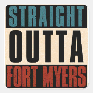 Sticker Carré Extérieur droit Fort Myers Floride FL
